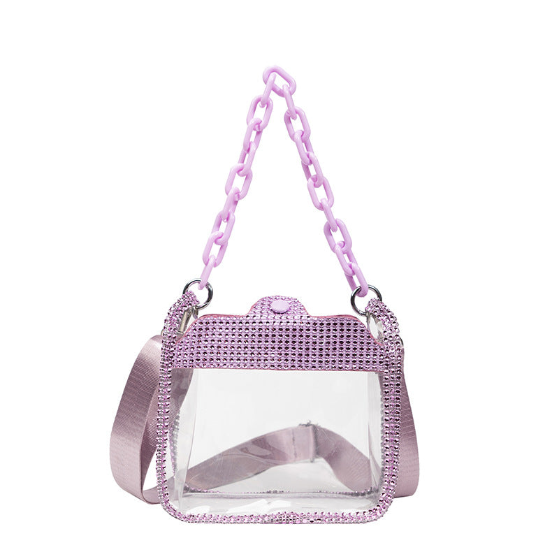 Wholesale Transparent Chain Bags Portable PVC Shoulder Bags
